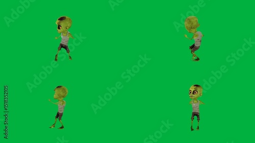 A green screen with cartoon character it running dancing man animated chromakey background motion design frame layers backgrounds figure elements creative composition scene