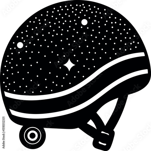 Roller Derby Helmet with Glitter Shallotte on white background