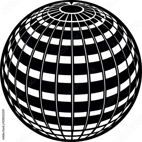 Shiny Disco Ball in Y2K Chrome Shallotte on white background