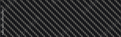 Panoramic texture of black and gray carbon fiber - Vector illustration