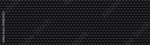 Panoramic texture of black and gray carbon fiber - Vector illustration