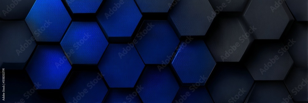 Geometric design with hexagonal forms in an abstract blue honeycomb pattern for modern visuals. Geometric design with hexagonal forms in an abstract blue honeycomb pattern for modern visuals.