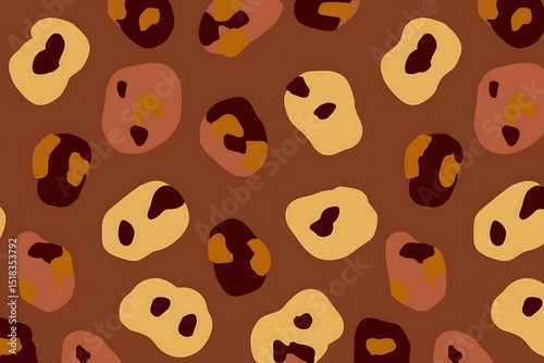 Abstract cocoa beige irregular shapes pattern