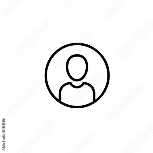 User Profile Icon Black Line Art Head Shoulders Silhouette Showcasing Minimalist Outline For Account Avatar Placeholder