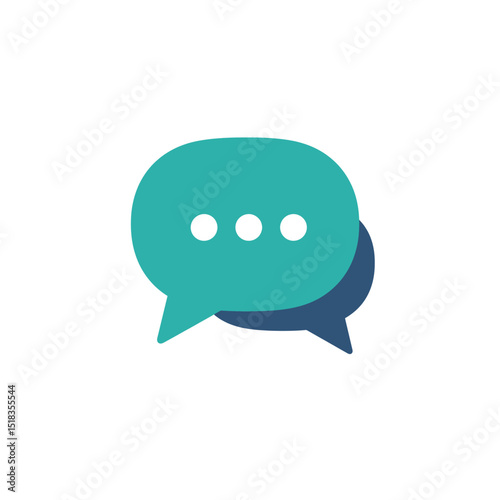Chat Bubble Icon Flat Design Speech Bubble Shape Showcasing Simple Form For Communication Or Message Concept UI