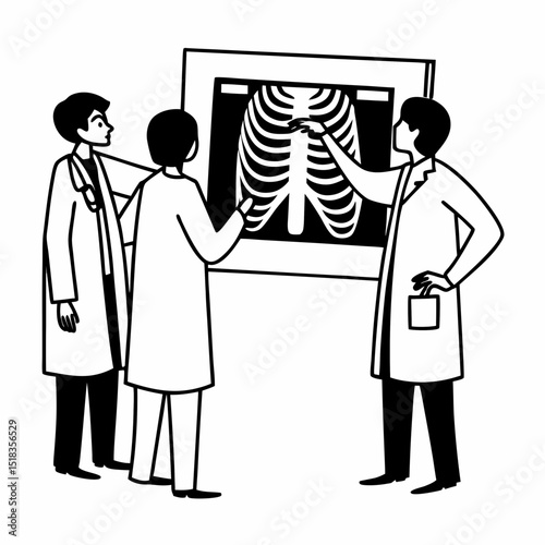 Doctors examining x ray transparent png