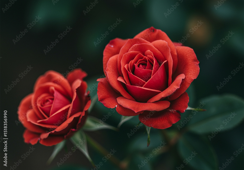 Fototapeta premium red rose flower blurred background
