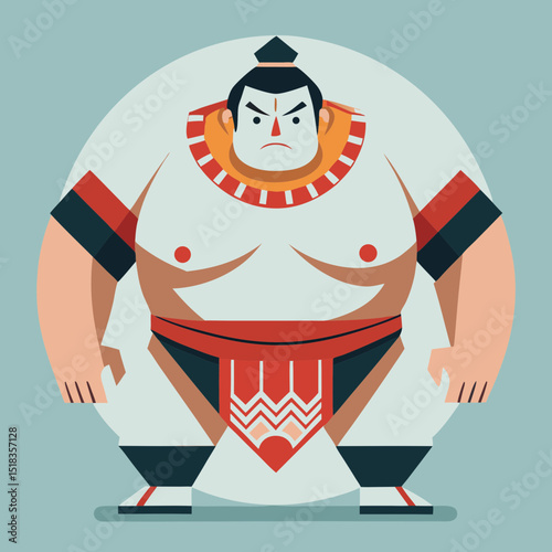 Sumo wrestler standing confidently in traditional attire