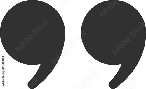 Minimalist vector illustration featuring starting and ending double quotes, effectively symbolizing cited text or direct quotes, ideal for various writing and communication contexts