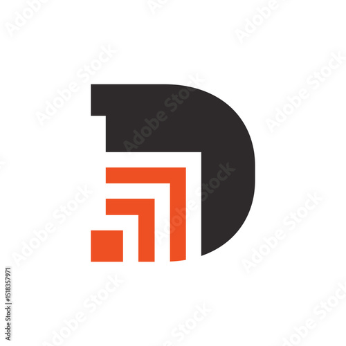 Abstract Initial Letter D Logo Design.