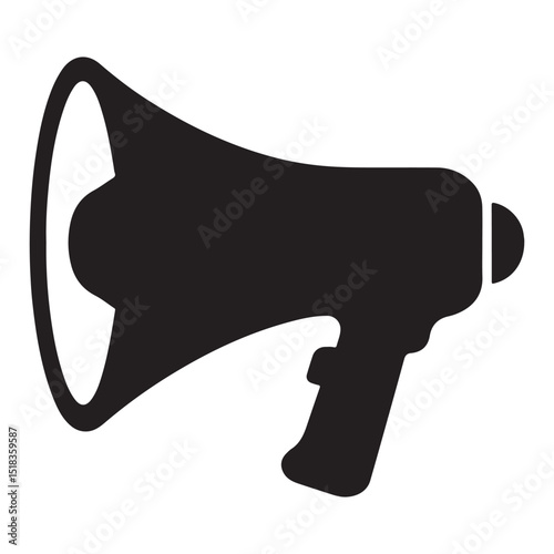 Megaphone with Sound Waves Silhouette