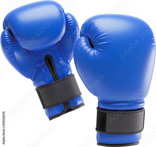 blue boxing gloves on white background photo