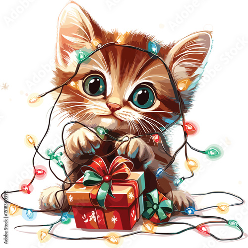cat with a gift