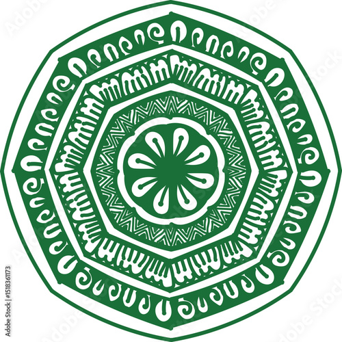 Beautifully crafted mandala vector illustration featuring detailed, symmetrical patterns in a circular layout. Ideal for use in spiritual art, coloring books, meditation visuals, textile design, and d
