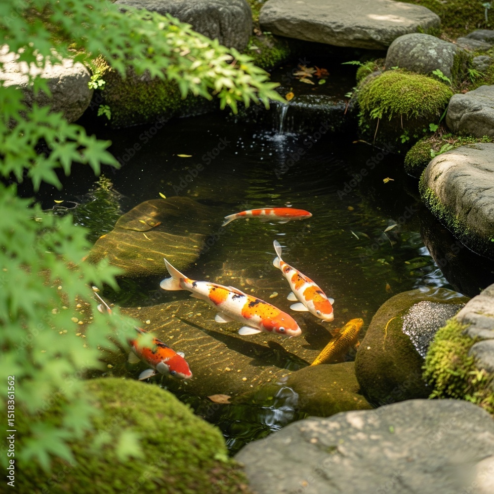 koi fish in a pond koi fish in a pond