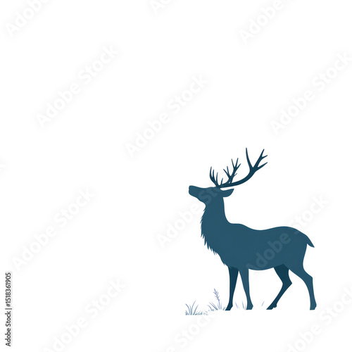 Christmas Card - Reindeer in the Snow Silhouette