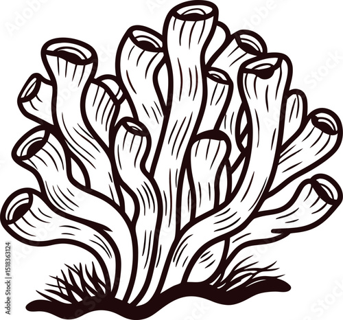 simple-abstract-coral-cluster-with-flowing-movemen.eps