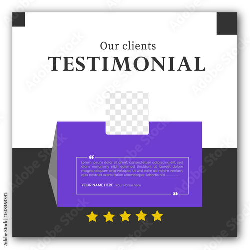 Client Reviews banner template. Testimonial template design. Usable for social media post, card, and web ad.
