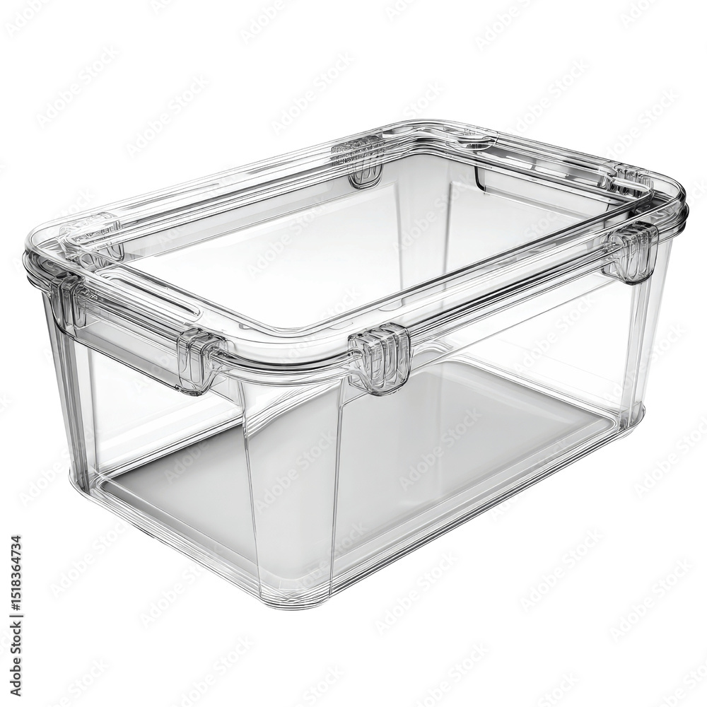 Obraz premium Transparent Plastic Storage Container with Lid -
