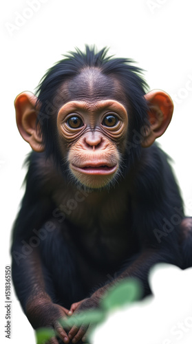 Baby Chimpanzee Gazing with Curiosity