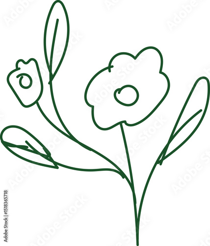 Artistic hand-drawn sketch featuring a tree, a blooming flower, and a male figure. This black-and-white illustration is ideal for creative projects, nature-themed designs, storytelling visuals, and co