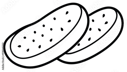 Cucumber Slices line art Icon