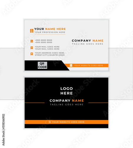Double-sided creative business card template. landscape orientation. Vector illustration graphic design.

