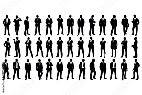 "Silhouettes of diverse women in various confident and stylish poses. Each figure showcases a different stance and attitude, symbolizing empowerment, elegance, and individuality. The background is whi