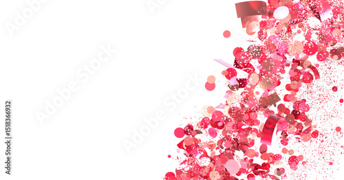 Pink confetti bursts on black