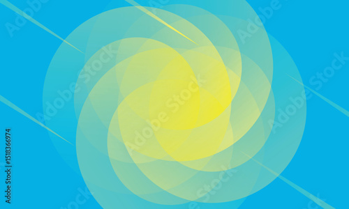 Blue gradient abstract background. Yellow circle radial shapes composition Space. suitable for background, landing page, wallpaper, home screen, theme. vector eps 10