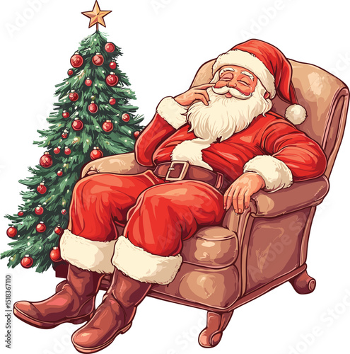 santa claus sitting on the chair