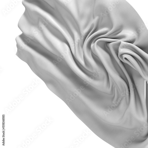 A smooth white fabric drape...