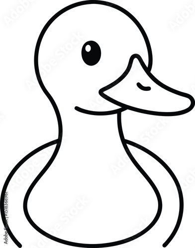 Adorable Baby Duckling Illustration Simple Line Art Design