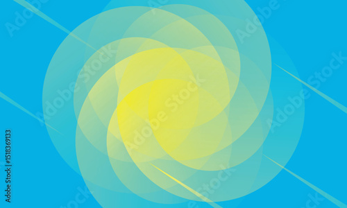 Blue gradient abstract background. Yellow circle radial shapes composition Space. suitable for background, landing page, wallpaper, home screen, theme. vector eps 10