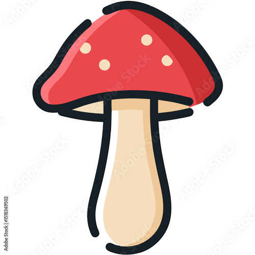 Whimsical Mushroom Icon: Symbol of Natural Beauty