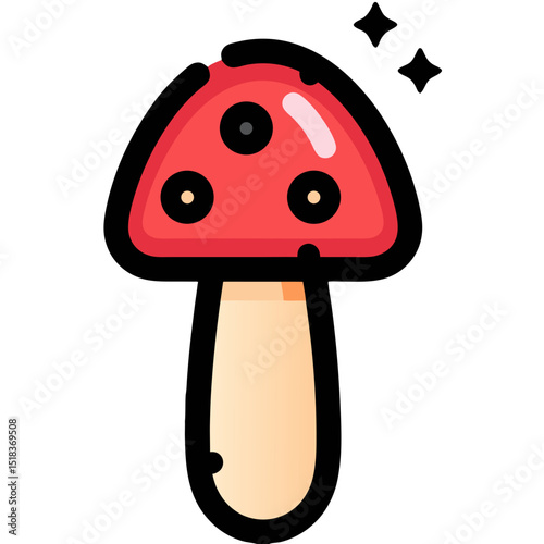 Whimsical Mushroom Icon: Symbol of Natural Beauty