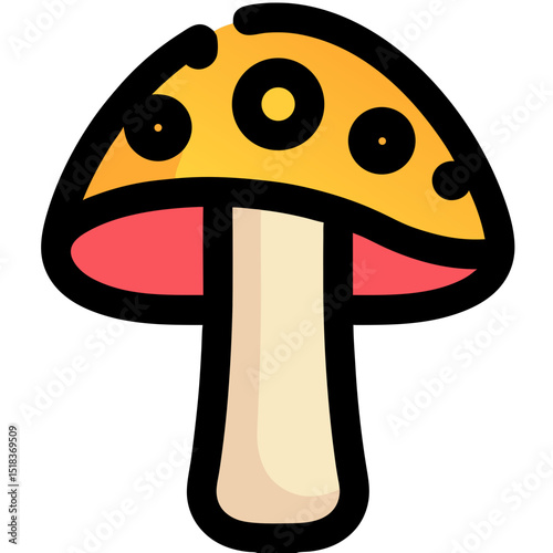 Whimsical Mushroom Icon: Symbol of Natural Beauty