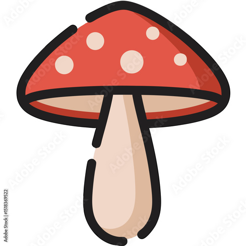 Whimsical Mushroom Icon: Symbol of Natural Beauty