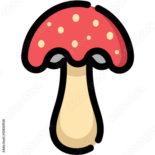 Whimsical Mushroom Icon: Symbol of Natural Beauty