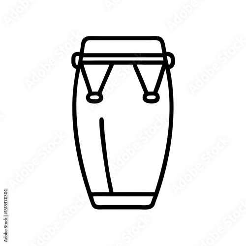 Line drawing of a conga drum in minimalist style concept of conga  
