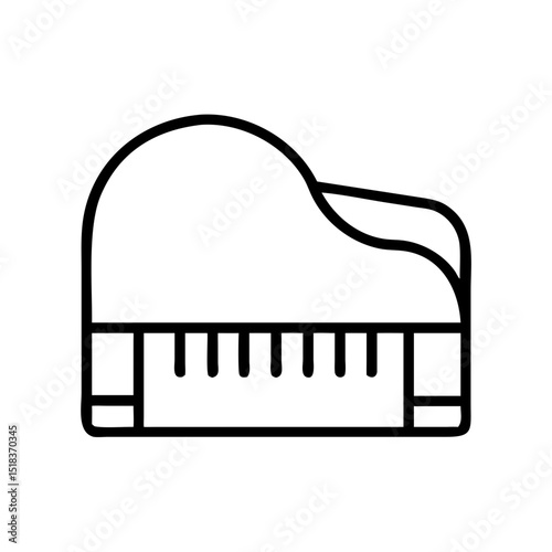 Grand piano icon in minimalist line art style representing music  