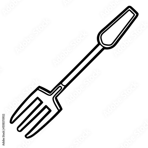 Grunge Engraved Gardening Fork – Vector on White