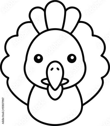 Adorable Cartoon Turkey Illustration Thanksgiving Character Design