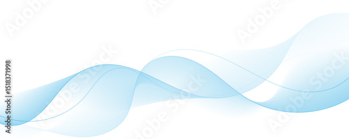 Blue wave curve lines abstract background with flowing particles. Digital energy waves technology concept. Modern backdrop design for business, presentation, banner.
