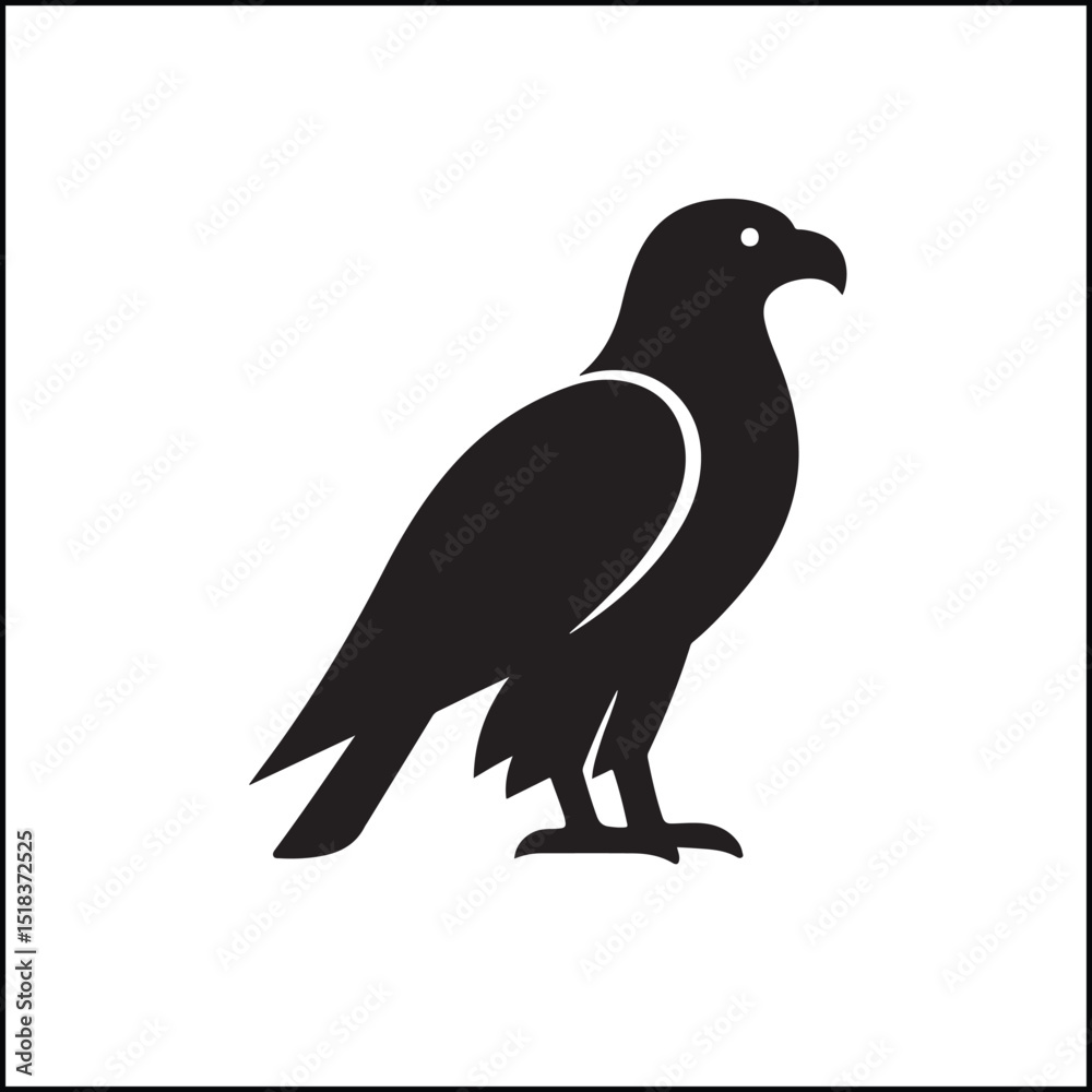 Obraz premium Eagle Silhouette Solid Black Clean Vector
