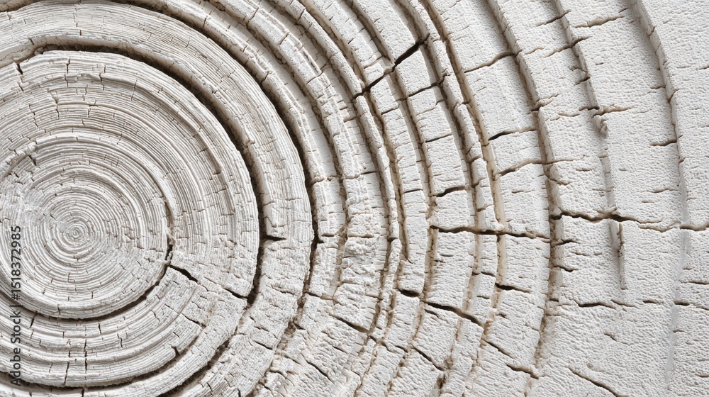 Fototapeta premium Detailed Close up of White Weathered Wood Texture Showing Concentric Rings and Cracks