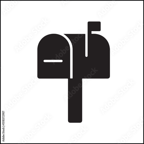 Mailbox Silhouette Black Minimalist Vector