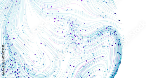 Canvastavla Abstract background with flowing lines and scattered dots