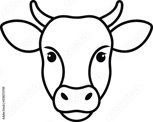 Cow Head Line Art Simple, Elegant, and Versatile Vector Illustration