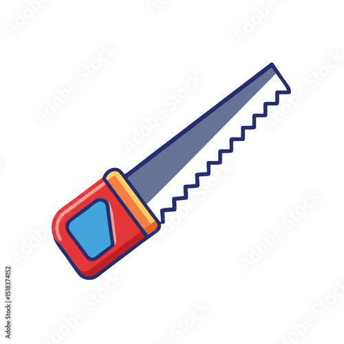 Cartoon Handsaw Icon Woodworking & DIY Tool Graphic